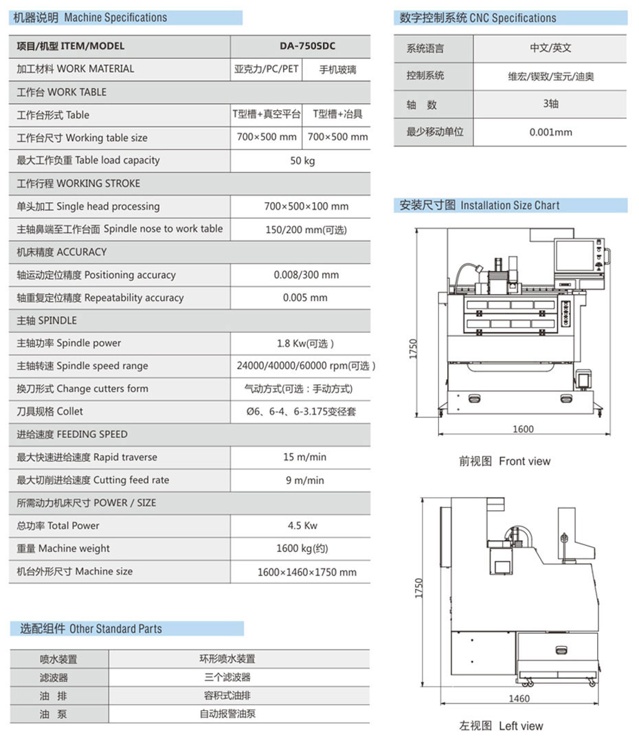 單頭全罩CCD刀庫機參數(shù)